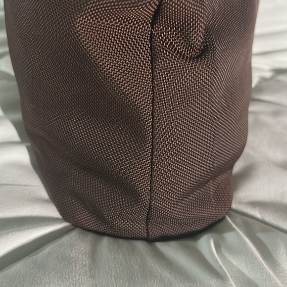 TUMI NYLON LEATHER dark brown black crossbody handbag - Picture 7 of 8